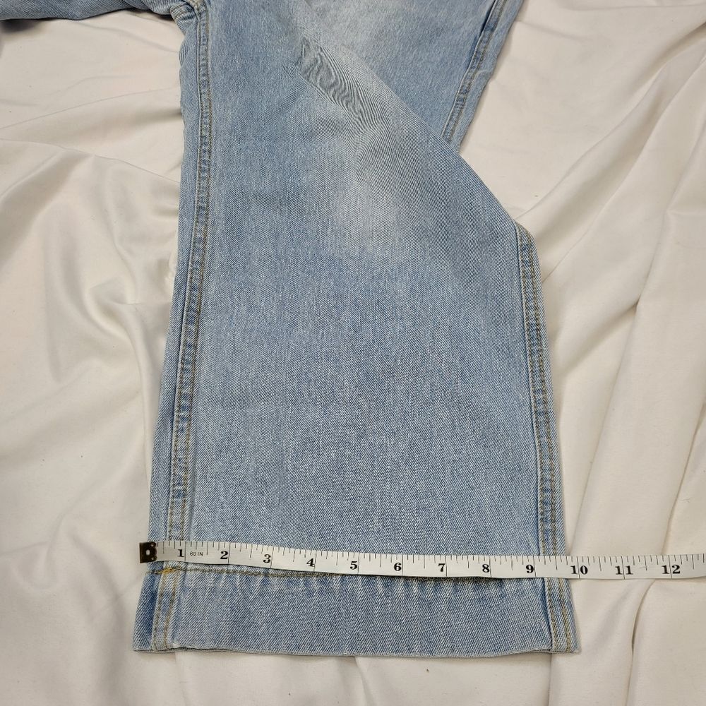 NEW Cider cropped light wash‎ wide leg overalls jeans M - Picture 10 of 10